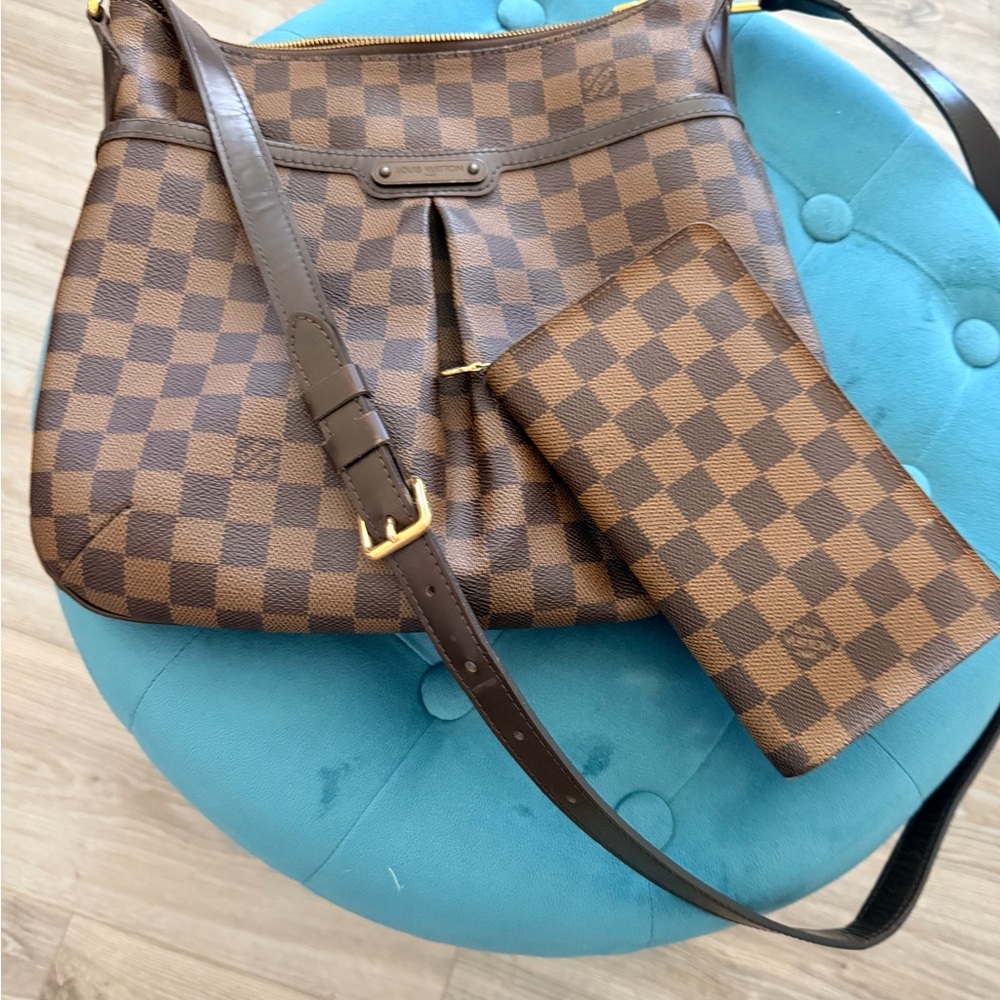 Louis Vuitton Damier Ebene Shoulder Bag with Wallet